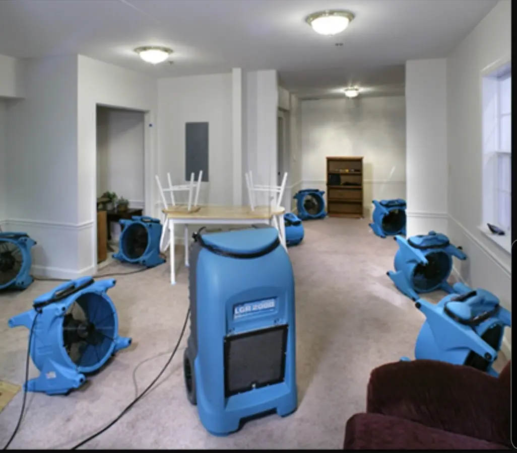 Air movers and dehumidifier setup for Water Extraction & Removal in San Pablo